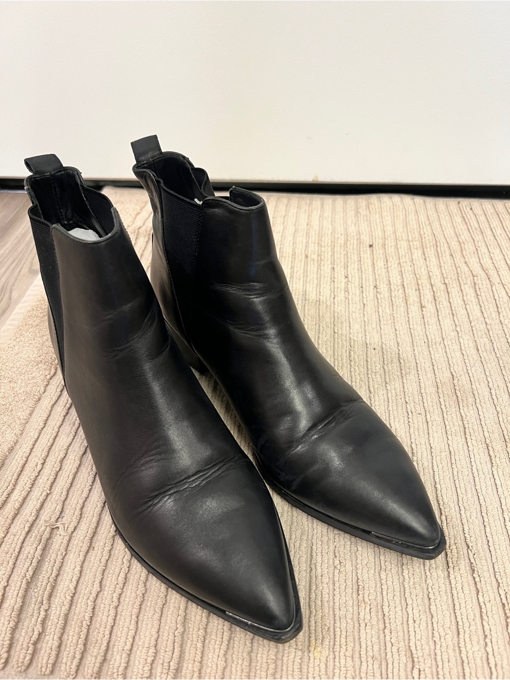Acne Studios Jensen Black Leather Ankle Boots